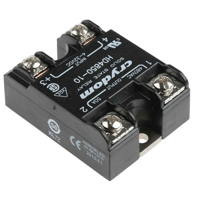 Sensata / Crydom HA AND HD Series Solid State Relay, 50 A Load, Panel Mount, 530 V rms Load, 32 V dc Control
