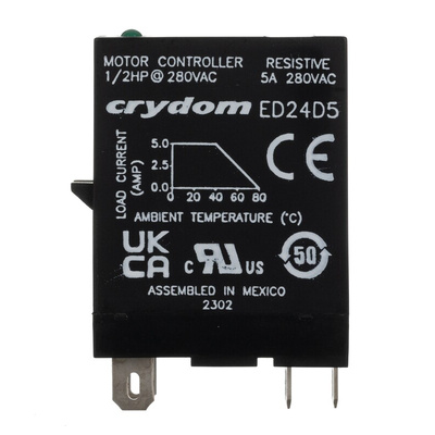 Sensata / Crydom ED Series Solid State Relay, 5 A Load, DIN Rail Mount, 280 V rms Load, 15 V dc Control
