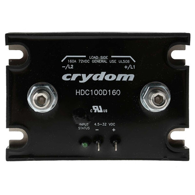 Sensata / Crydom HDC Series Solid State Relay, 160 A Load, Panel Mount, 72 V dc Load, 32 V dc Control