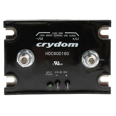 Sensata / Crydom HDC Series Solid State Relay, 160 A Load, Panel Mount, 48 V dc Load, 32 V dc Control