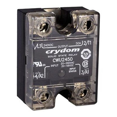 Sensata / Crydom CW24 Series Solid State Relay, 50 A Load, Panel Mount, 280 V ac Load, 48 V dc, 280 V ac Control
