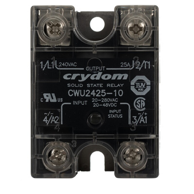 Sensata / Crydom CW24 Series Solid State Relay, 25 A Load, Panel Mount, 280 V ac Load, 48 V dc, 280 V ac Control