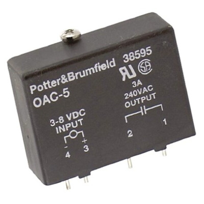 TE Connectivity Solid State Relay, 3 A Load, PCB Mount, 280 V rms Load, 8 V dc Control
