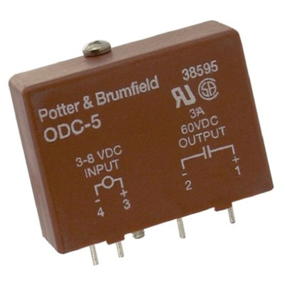 TE Connectivity Solid State Relay, 3 A Load, PCB Mount, 60 V dc Load, 8 V dc Control