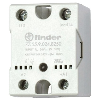 Finder 77 Series Solid State Relay, 50 A Load, Heatsink, 660 V ac Load, 230 V ac Control