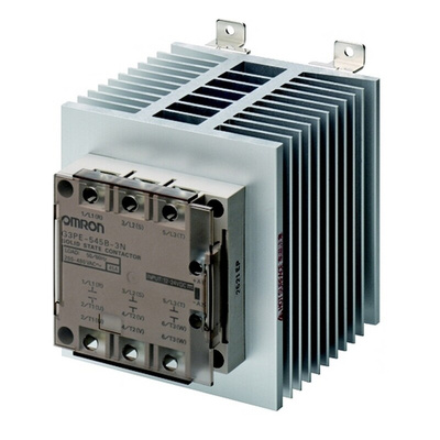 Omron G3PE Three Phase Series Solid State Relay, 45 A Load, DIN Rail Mount, 528 V ac Load, 30 V dc Control