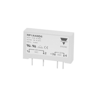 Carlo Gavazzi RP1 Series Solid State Relay, 5 A Load, PCB Mount, 530 V ac Load, 32 V dc Control