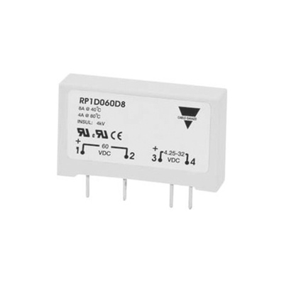 Carlo Gavazzi RP1 Series Solid State Relay, 4 A Load, PCB Mount, 60 V dc Load, 32 V dc Control