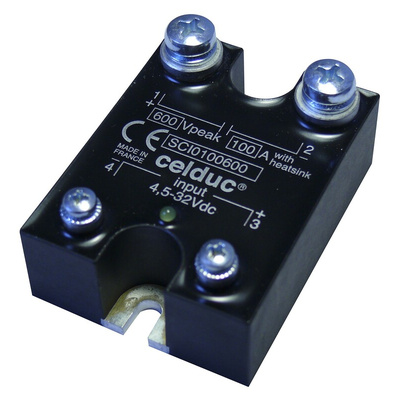 Celduc SCI Series Solid State Relay, 100 A Load, Panel Mount, 600 V dc Load, 32 V dc Control