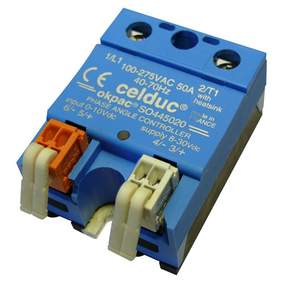 Celduc SO4 Series Solid State Relay, 95 A Load, Panel Mount, 480 V ac Load, 10 V dc Control