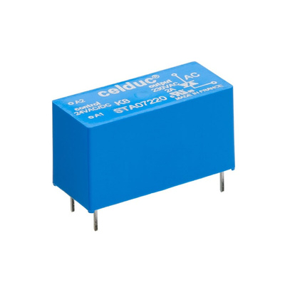 Celduc SP-ST-SL Series Solid State Relay, 2 A Load, PCB Mount, 30 V dc Load, 30 V dc Control