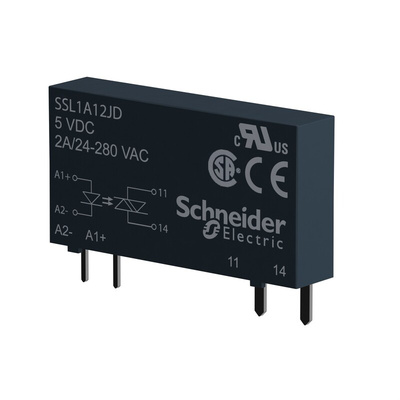 Schneider Electric Harmony Relay Series Solid State Relay, 2 A Load, PCB Mount, 280 V ac Load, 30 V dc Control