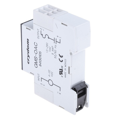 Sensata / Crydom GMS Series Solid State Relay, 5 A rms Load, DIN Rail Mount, 280 V ac Load, 32 V dc Control