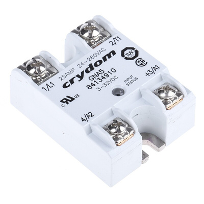 Sensata / Crydom 8413 Series Solid State Relay, 25 A rms Load, Panel Mount, 280 V ac Load, 32 V dc Control