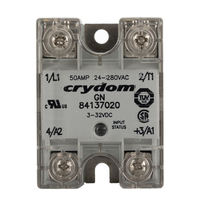 Sensata / Crydom 8413 Series Solid State Relay, 50 A rms Load, Panel Mount, 280 V ac Load, 32 V dc Control