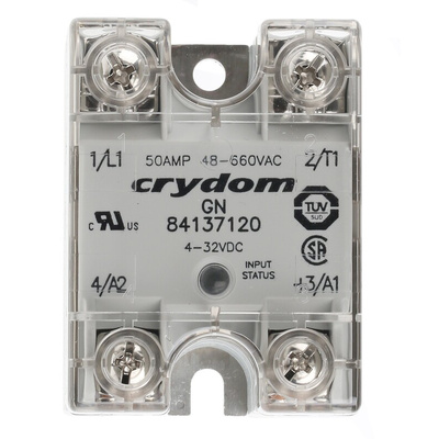 Sensata / Crydom 8413 Series Solid State Relay, 50 A rms Load, Panel Mount, 660 V ac Load, 32 V dc Control