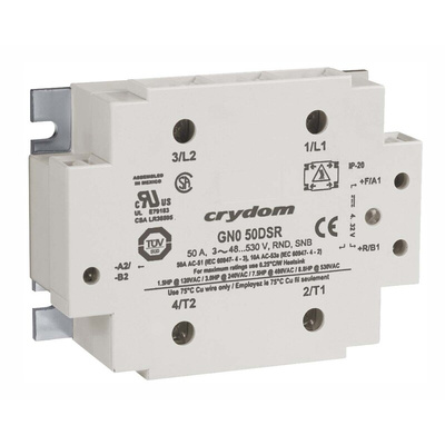 Sensata / Crydom GN0 Series Solid State Relay, 50 A Load, Panel Mount, 530 V rms Load, 32 V dc Control