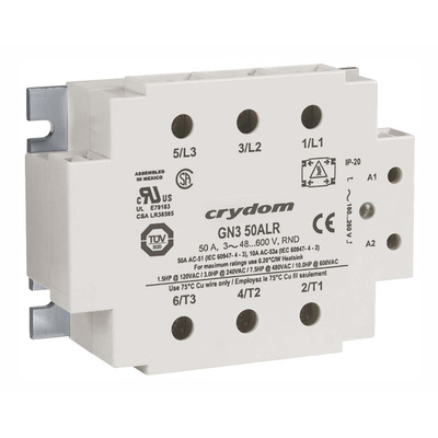 Sensata / Crydom GN3 Series Solid State Relay, 25 A rms Load, Panel Mount, 600 V ac Load, 32 V dc Control