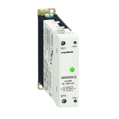 Sensata / Crydom GNR Series Solid State Relay, 10 Arms Load, DIN Rail Mount, 600 V rms Load, 260 V ac Control