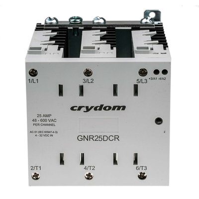 Sensata / Crydom GNR Series Solid State Relay, 25 A rms Load, Panel Mount, 600 V rms Load, 32 V dc Control