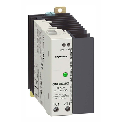 Sensata / Crydom GNR 45mm Series Solid State Relay, 45 A rms Load, DIN Rail Mount, 600 V rms Load, 32 V dc Control