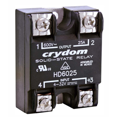 Sensata / Crydom HD Series Solid State Relay, 90 A rms Load, Panel Mount, 530 V ac Load, 32 V dc Control