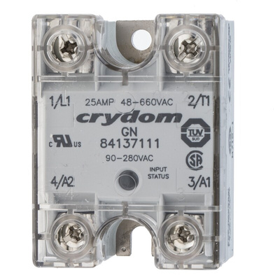 Sensata / Crydom GN Series Solid State Relay, 10 A rms Load, Panel Mount, 660 V ac Load, 280 V ac Control