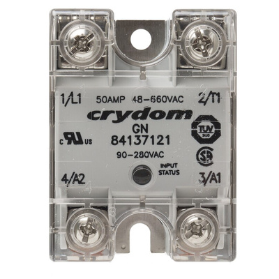 Sensata / Crydom GN Series Solid State Relay, 50 A rms Load, Panel Mount, 660 V ac Load, 280 V ac Control
