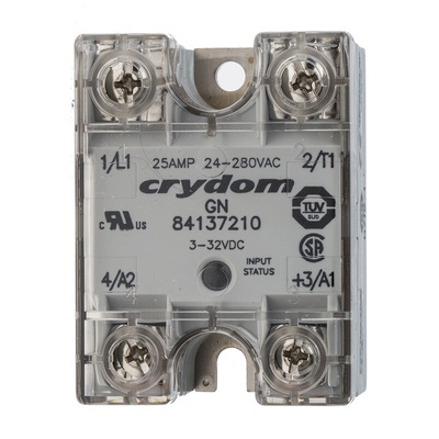 Sensata / Crydom GN Series Solid State Relay, 10 A rms Load, Panel Mount, 280 V ac Load, 32 V dc Control