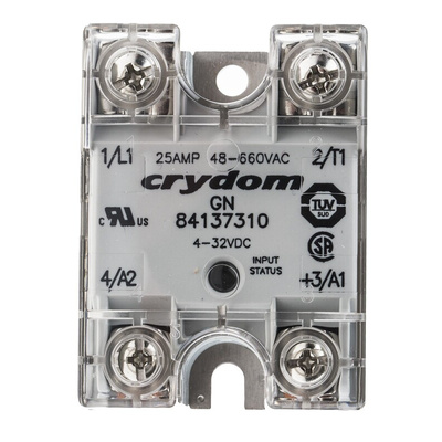 Sensata / Crydom GN Series Solid State Relay, 10 Arms Load, Panel Mount, 660 V ac Load, 32 V dc Control