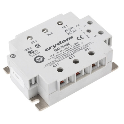 Sensata / Crydom GN3 Series Solid State Relay, 25 A rms Load, Panel Mount, 600 V ac Load, 260 V ac Control