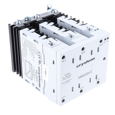 Sensata / Crydom GNR 90 Series Solid State Relay, 25 A rms Load, DIN Rail Mount, 600 V rms Load, 32 V dc Control