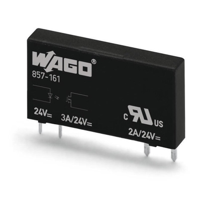 Wago 857 Series Solid State Relay, 3 A Load, Plug-In Mount, 24 V dc Load, 30 V dc Control