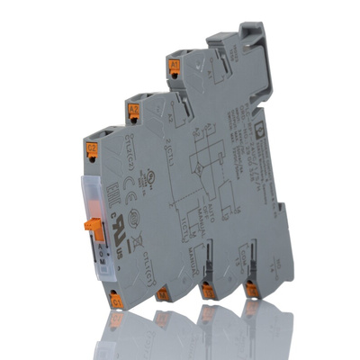 Phoenix Contact PLC-RPT-24UC/1/S/H Series Solid State Relay, 6 A Load, DIN Rail Mount, 250V ac/dc Load, 24V ac/dc