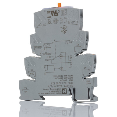 Phoenix Contact PLC-RPT-24UC/1/S/H Series Solid State Relay, 6 A Load, DIN Rail Mount, 250V ac/dc Load, 24V ac/dc