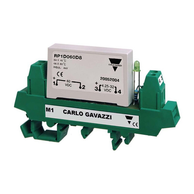 Carlo Gavazzi RP1D Series Solid State Relay, 4 A Load, PCB Mount, 60 V dc Load