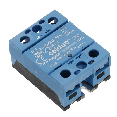 Celduc SON Series Solid State Relay, 50 A Load, Panel Mount, 480 V ac Load