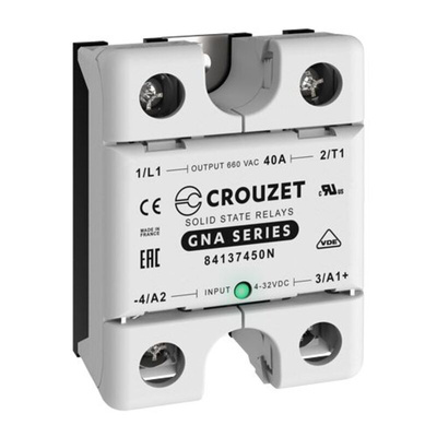 Crouzet GNA Series Solid State Relay, 40 A Load, Panel Mount, 660 V rms Load