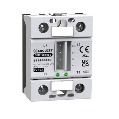 Crouzet GN2 Series Solid State Relay, 50 A Load, Panel Mount, 660 V rms Load
