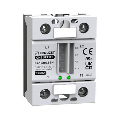 Crouzet GN2 Series Solid State Relay, 50 A Load, Panel Mount, 510 V rms Load