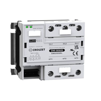 Crouzet GN0 Series Solid State Relay, 25 A Load, Panel Mount, 510 V rms Load