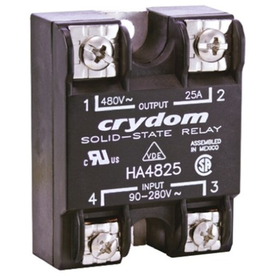 Sensata / Crydom Solid State Relay, 125 A Load, Panel Mount, 530 V ac Load, 280 V Control