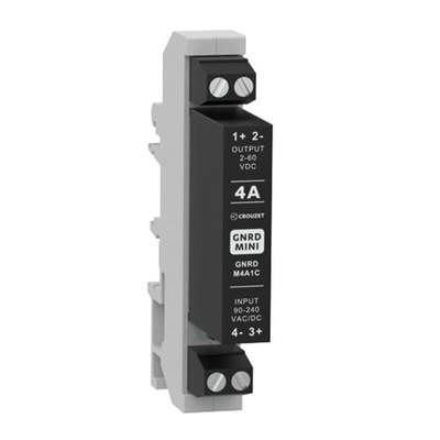 Crouzet GNRD MINI Series Solid State Relay, 4 A rms Load, DIN Rail Mount, 240 V rms Load