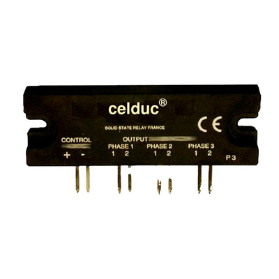 Celduc SHT Series Solid State Relay, 25 A Load, PCB Mount, 280 Vrms Load, 30 Vdc Control
