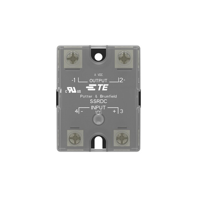 TE Connectivity SSRDC Series Solid State Relay, 25 A Load, Chassis Mount, 200 V ac/dc Load, 32 V ac/dc Control