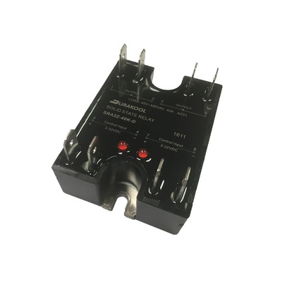 Durakool SRA2 Series Solid State Relay, 25 A Load, Plug-In Mount, 480 V ac Load, 32 Vdc Control