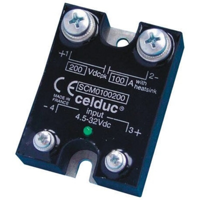 Celduc SCM Series Solid State Relay, 30 A Load, Panel Mount, 200 V dc Load, 32 V dc Control