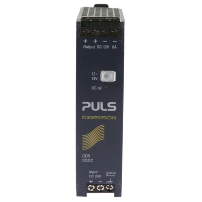 PULS DIMENSION-CD 96W Isolated DC-DC Converter DIN Rail Mount, Voltage in 18 → 32.4 V dc, Voltage out 12V dc