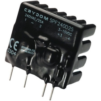 Sensata / Crydom Solid State Relay, 25 A Load, PCB Mount, 660 V rms Load, 32 V dc Control