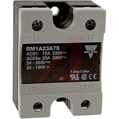 Carlo Gavazzi Solid State Relay, 75 A Load, Panel Mount, 265 V ac Load, 48 V dc, 280 V ac Control